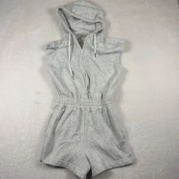 Abercrombie & Fitch Sleeveless Hoodie Fleece Romper Size Small Tall Coverup - Picture 1 of 4